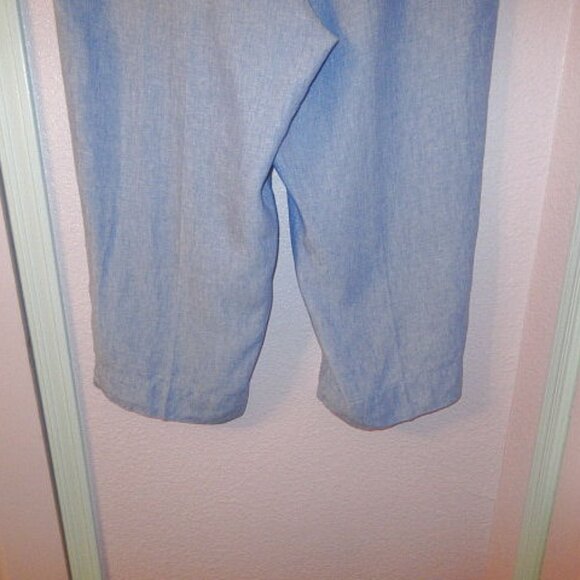 J. Jill Love Linen Pull On Pants Size 3X Pockets Wide Leg High Rise Crop Coastal - Picture 9 of 10